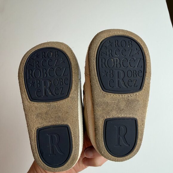 3/$15 | Baby Walking Shoes 12-18M Size 5 Robeez Mixed Blue Leathers and Tan - Picture 5 of 11